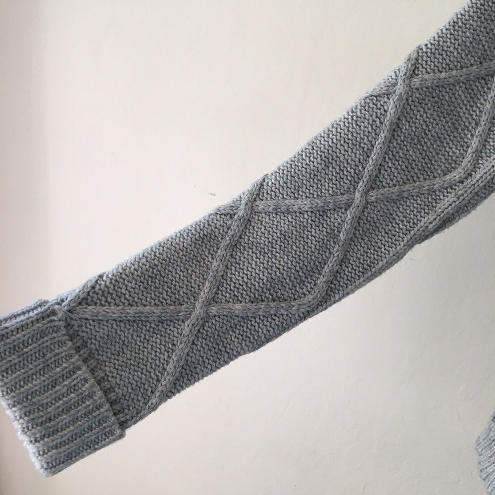 Fringe Knit Angora Off the Shoulder Sweater Small Grey Western Cowgirl Boho - Picture 7 of 10